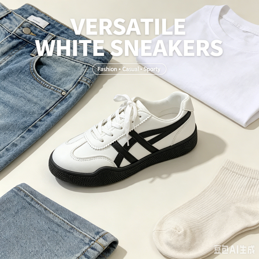 Women's White Sneakers 2026 Spring New Ladies Causal Flats