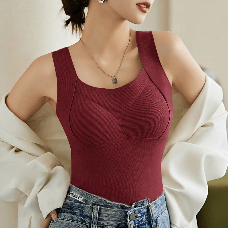 Thickened Warm Tank Top with Shelf Bra