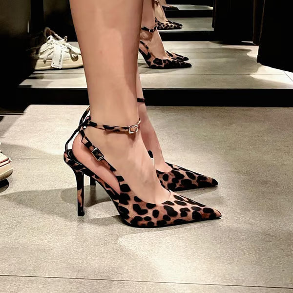Leopard print high heels